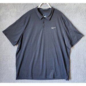 Nike Court Dri-FIT Gray Swoosh Logo Tennis Polo Shirt Size XXL 100% Polyester